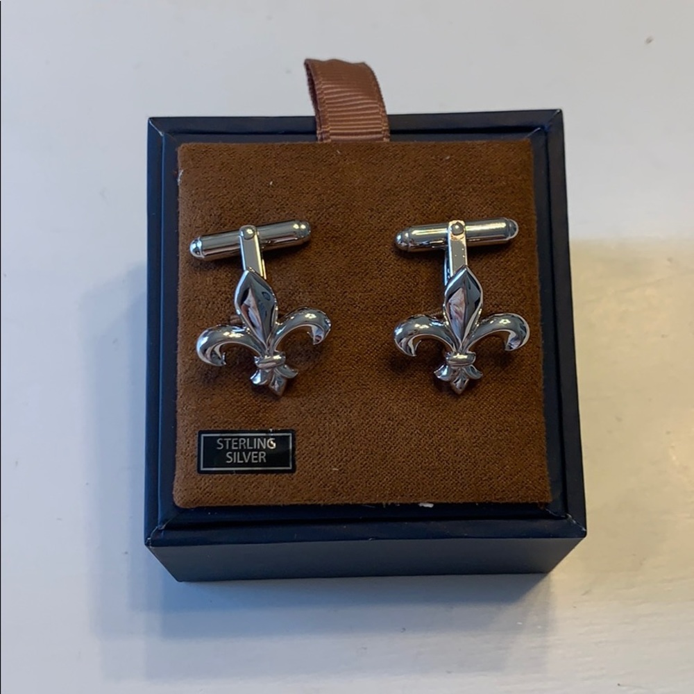 Sterling Fleur De Lis Cufflinks by David Donahue
